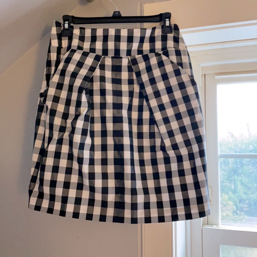 High Quality black and white checkered skirt